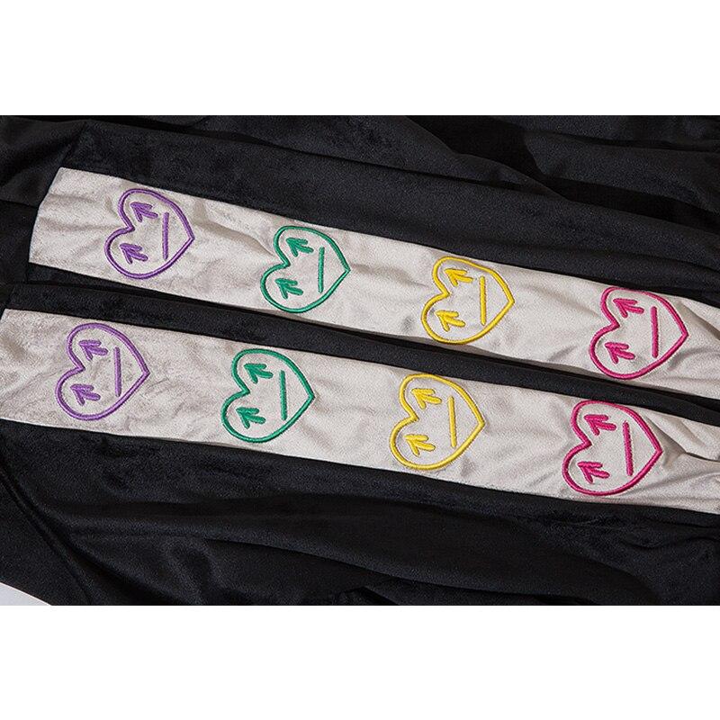 Unisex Baseball Jacket Colorful Heart Embroidery Patchwork