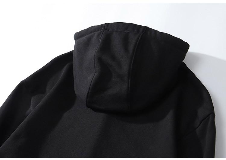 Colorful Drawstring Punk Robot Print Hoodie Sweatshirt Men Loose