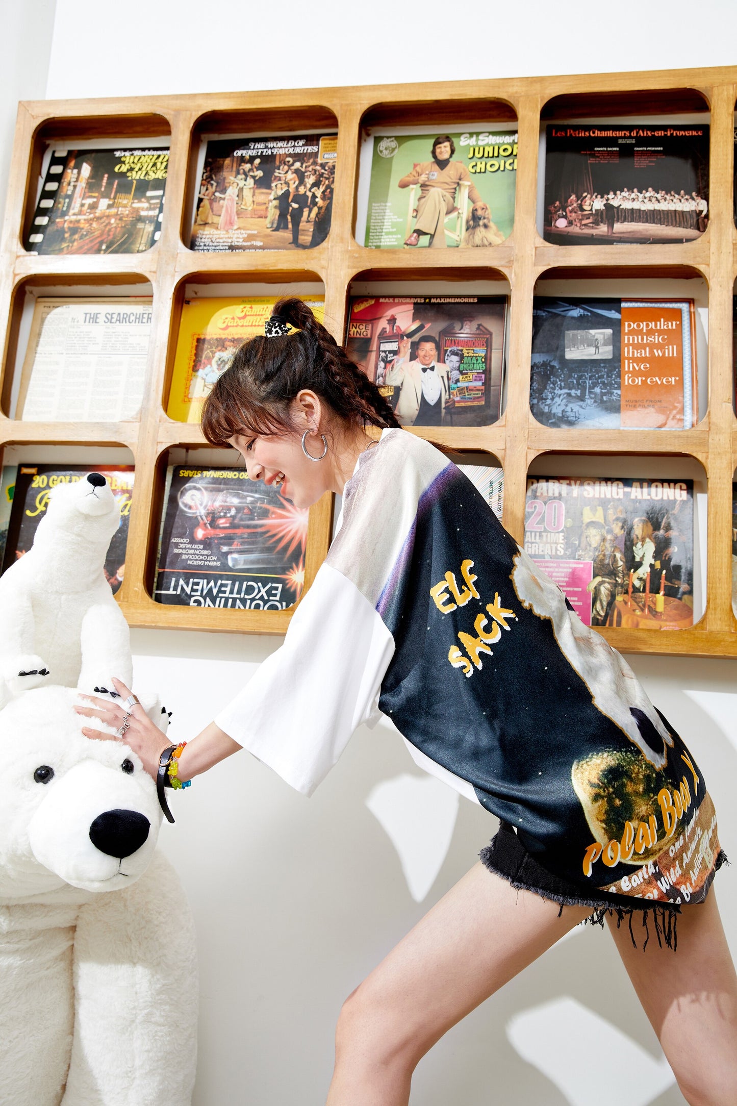 Harajuku Bear Embroidery Oversized T-Shirt