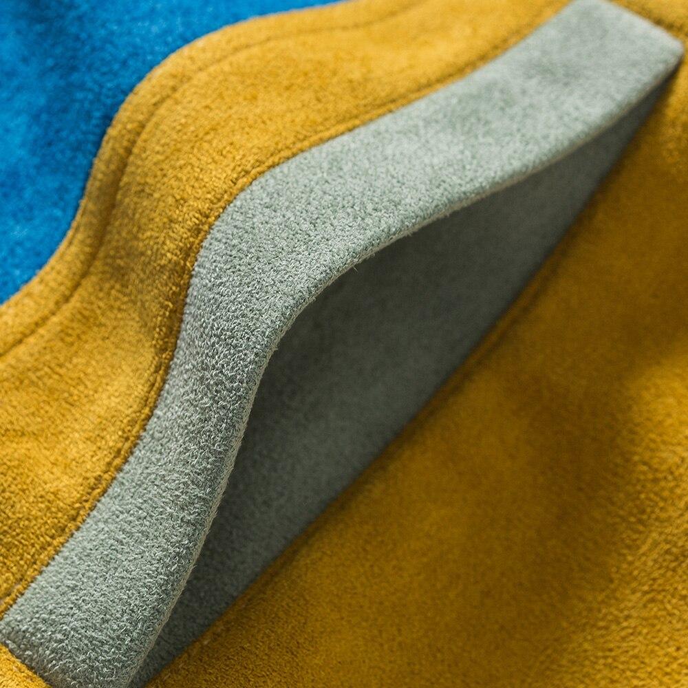 Jackets Retro Hit Color Patchwork Multi-Pocket Varsity Jacket Coat