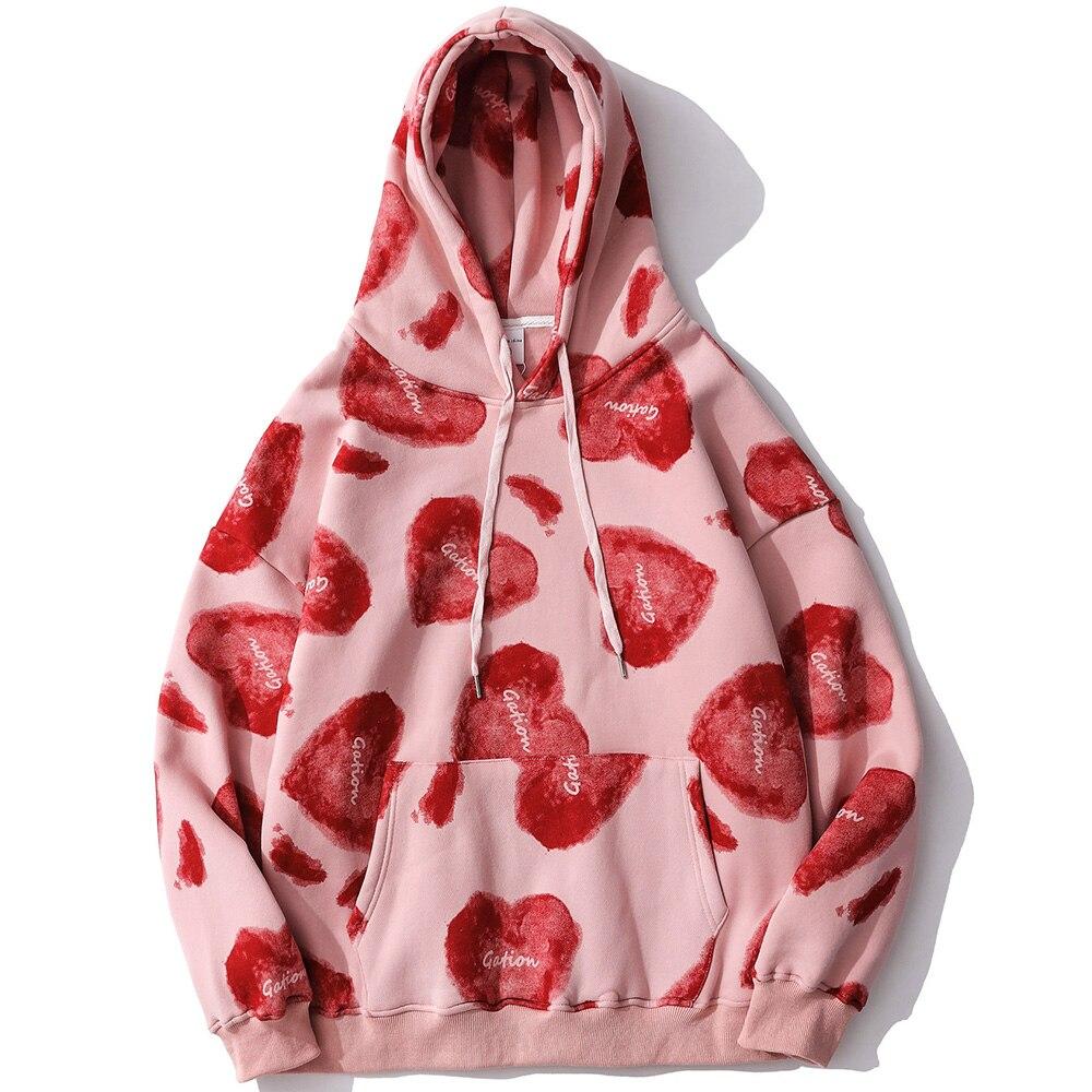 Heart Inkjet Letter Printed Hoodie