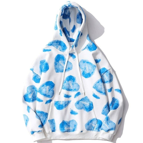 Heart Inkjet Letter Printed Hoodie