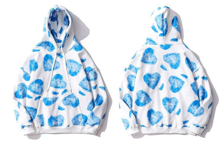 Heart Inkjet Letter Printed Hoodie