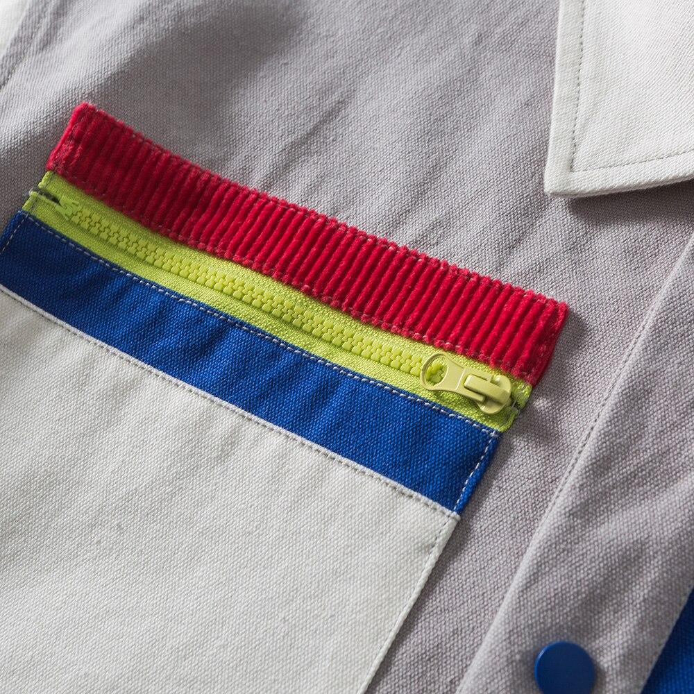 Patchwork Zipper Baggy Outwear