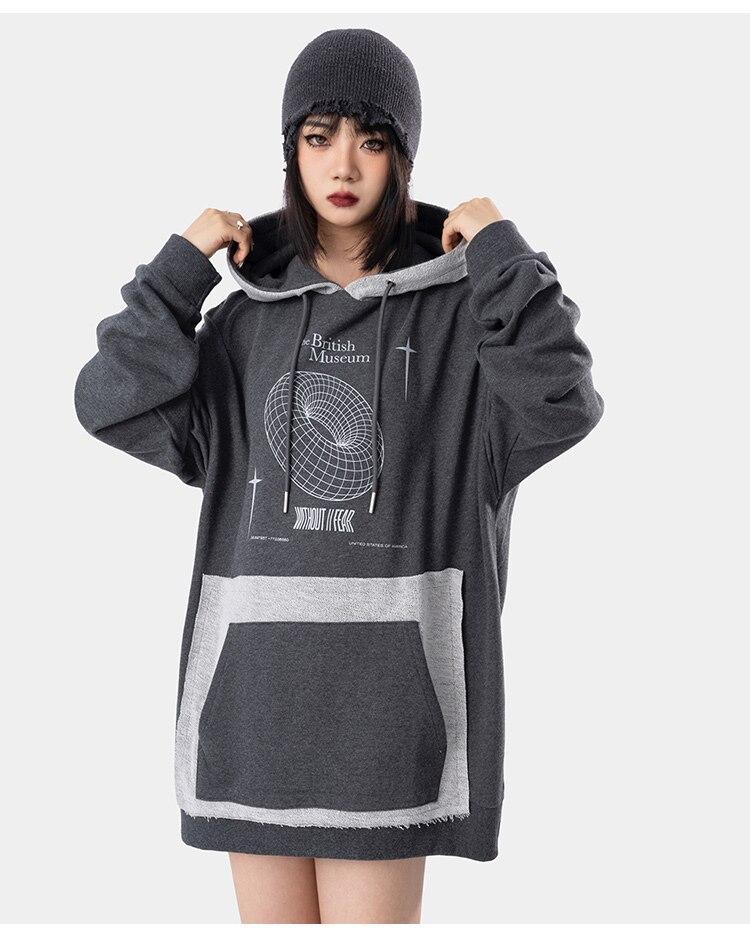 Hit Color Patches Loose Retro Sweater