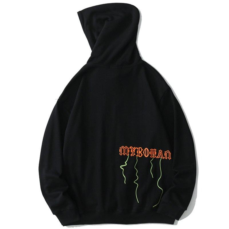 Hoodie Men Cute Heart-shaped Embroidery Hooded Pullover College Style