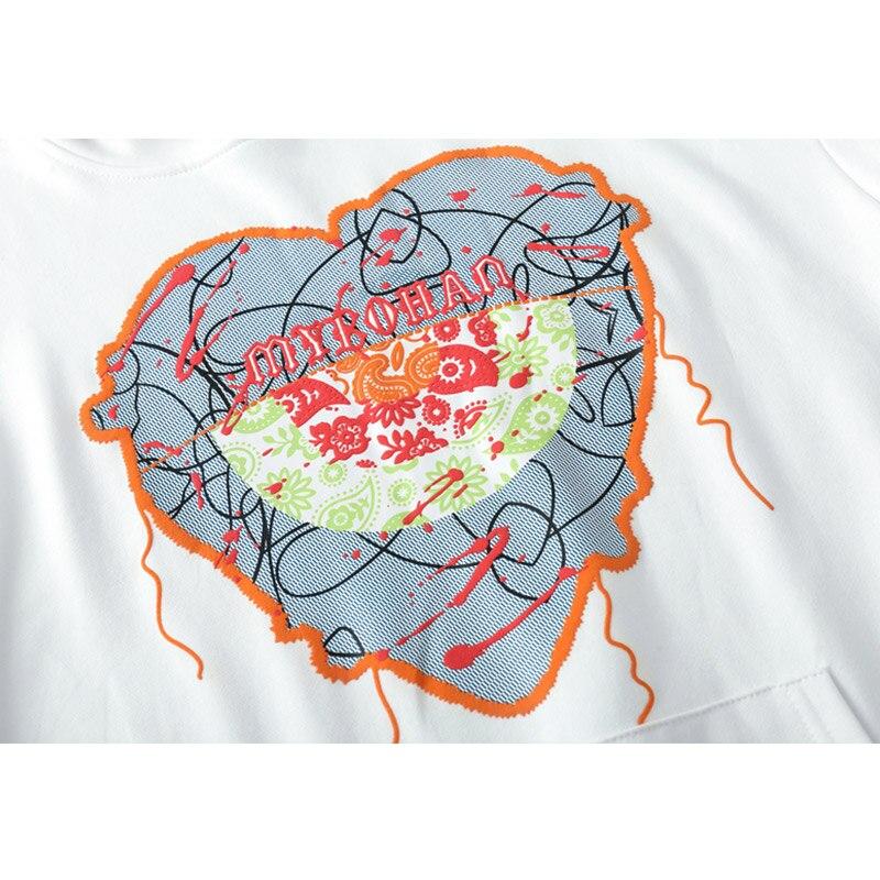 Hoodie Men Cute Heart-shaped Embroidery Hooded Pullover College Style