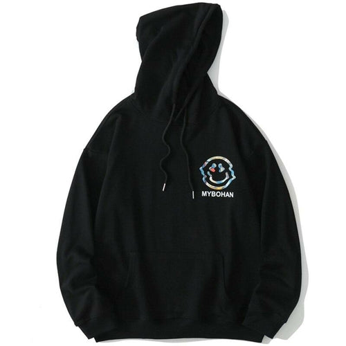 Hoodie Men Colorful Funny Illustration Print Hooded Pullovers Japanese