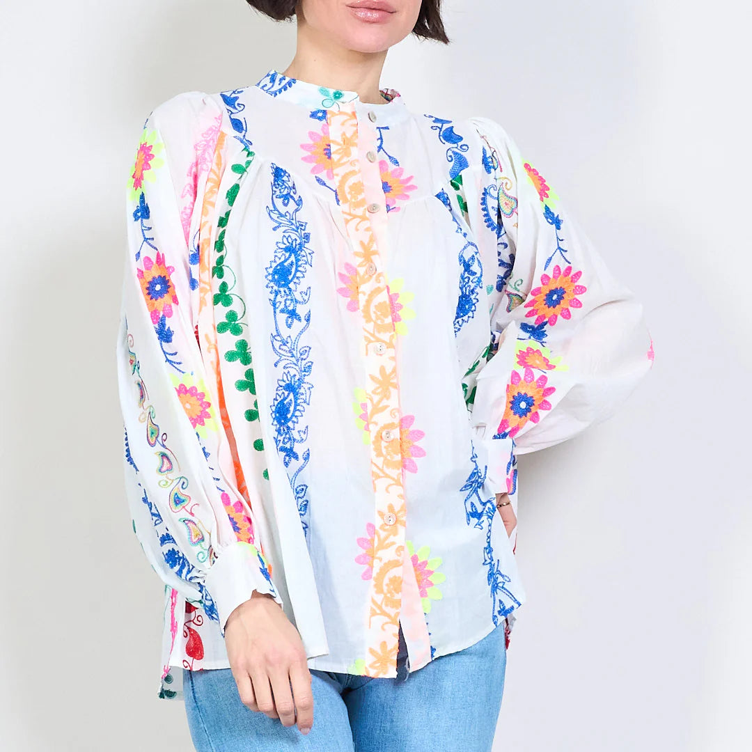 Cămașă cu broderie Meadow Bloom