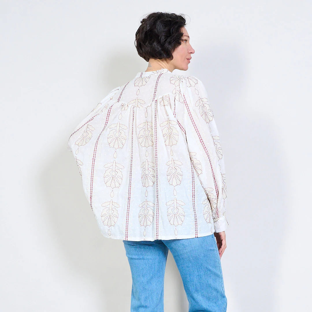 Cămașă cu broderie Petal Bloom