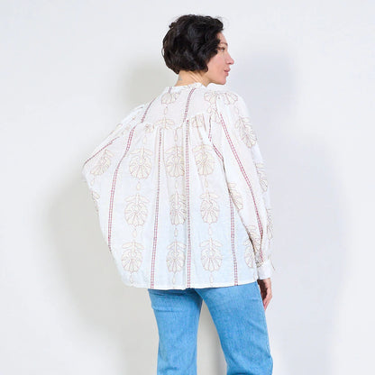Cămașă cu broderie Petal Bloom