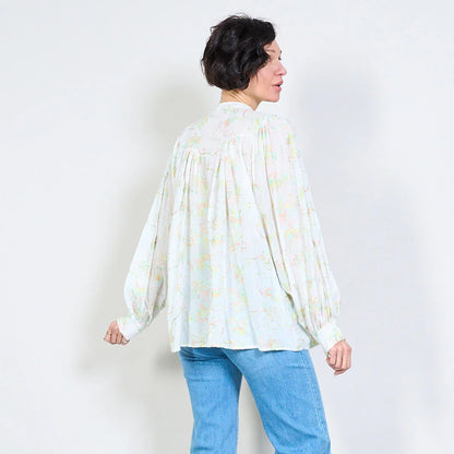Cămașă cu broderie Verdant Bloom