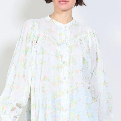 Cămașă cu broderie Verdant Bloom