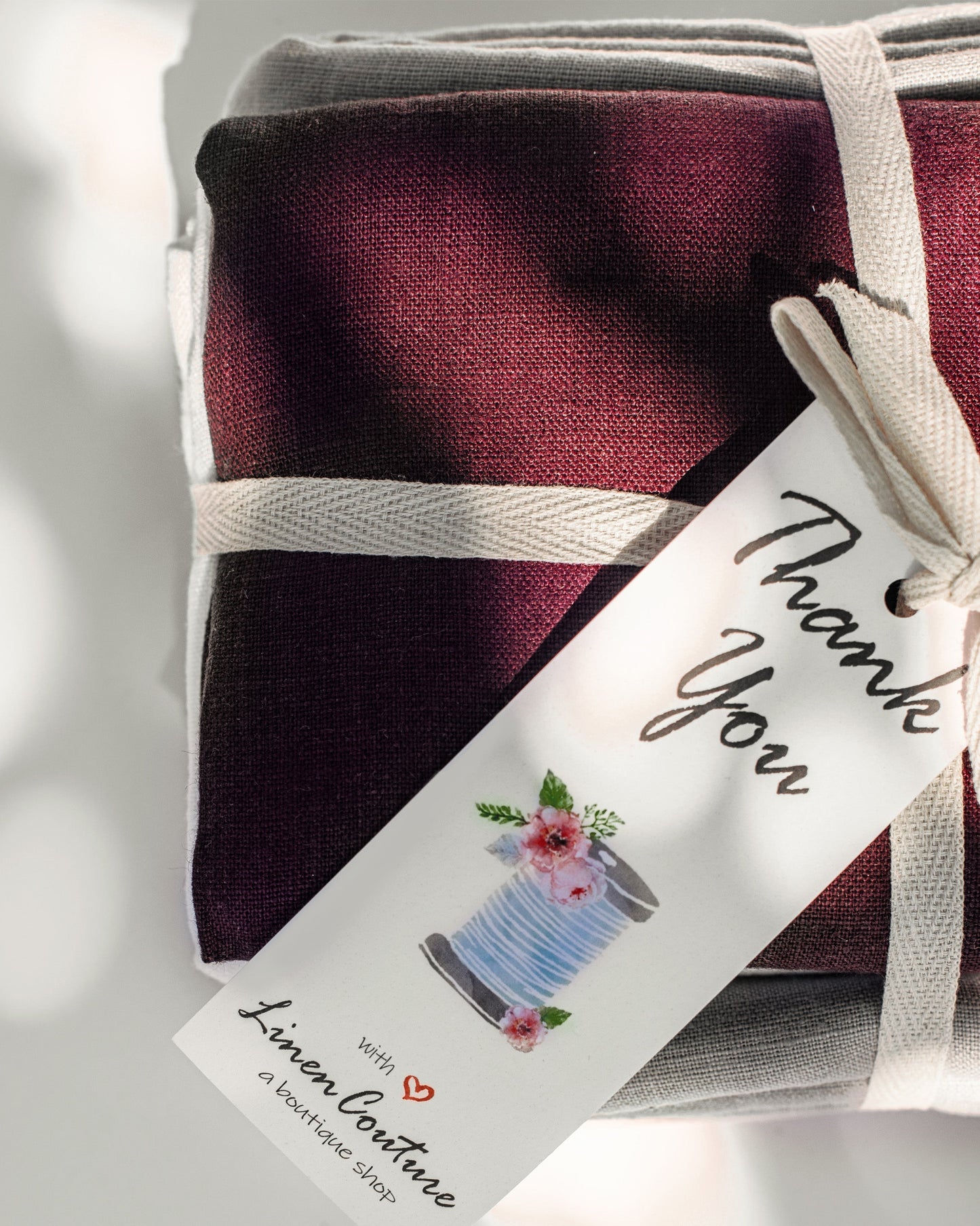 Double Cloth linen beach bag with pocket