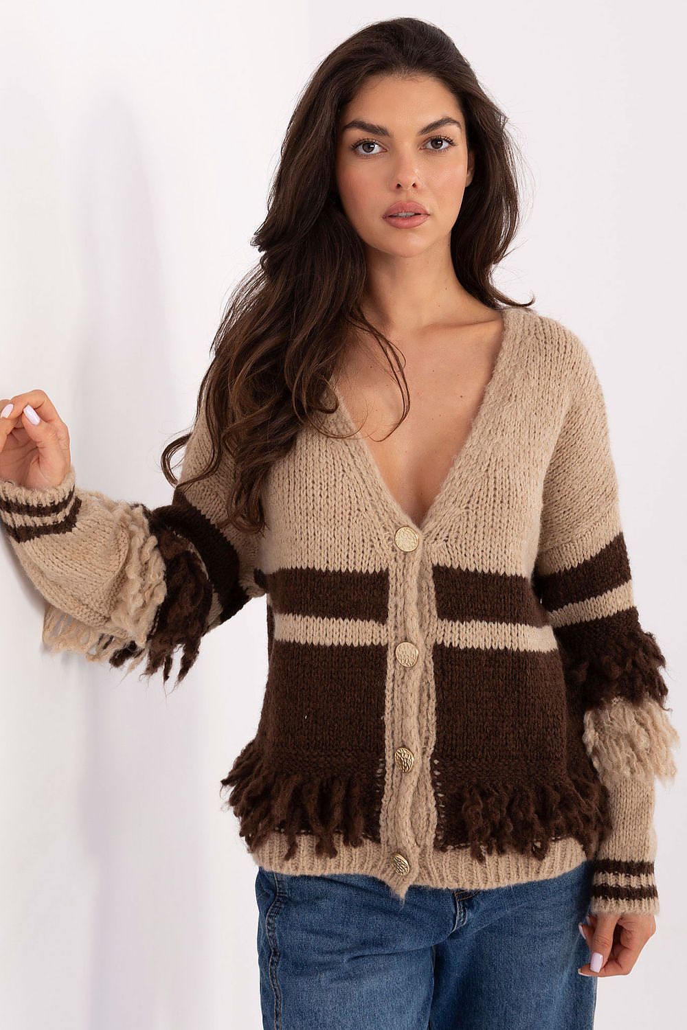  Sveter cu închidere model 218011 Italy Moda 