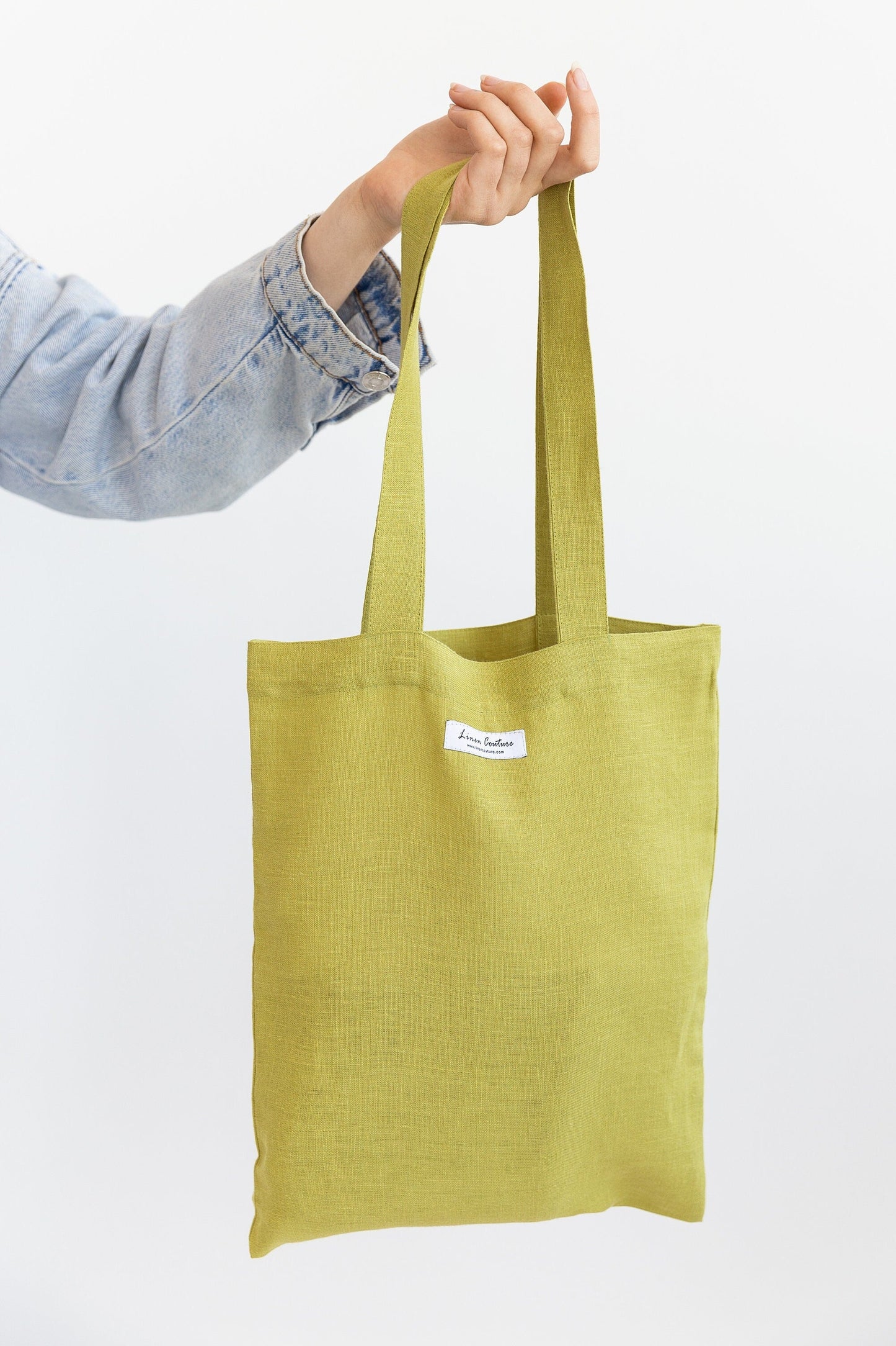 Pear linen tote bag