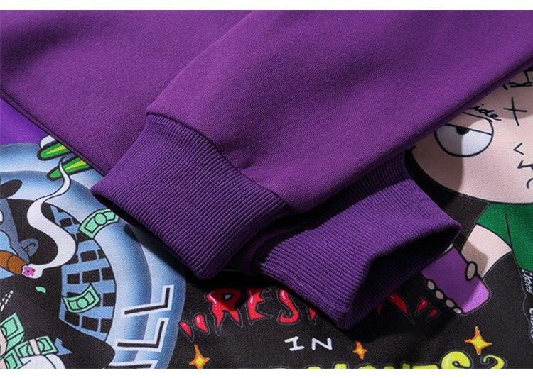 Men Fake 2 Pieces Hoodies For Men Letter Graffiti Harajuku High Street