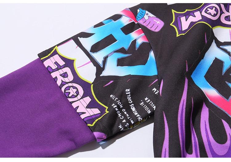 Men Fake 2 Pieces Hoodies For Men Letter Graffiti Harajuku High Street