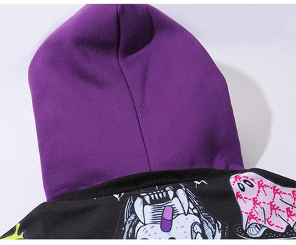 Men Fake 2 Pieces Hoodies For Men Letter Graffiti Harajuku High Street