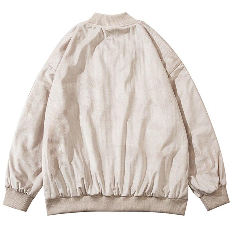 Unisex Baseball Jacket Colorful Heart Embroidery Patchwork