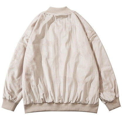 Unisex Baseball Jacket Colorful Heart Embroidery Patchwork