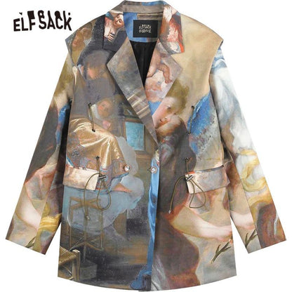 Graphic Korean Blazer