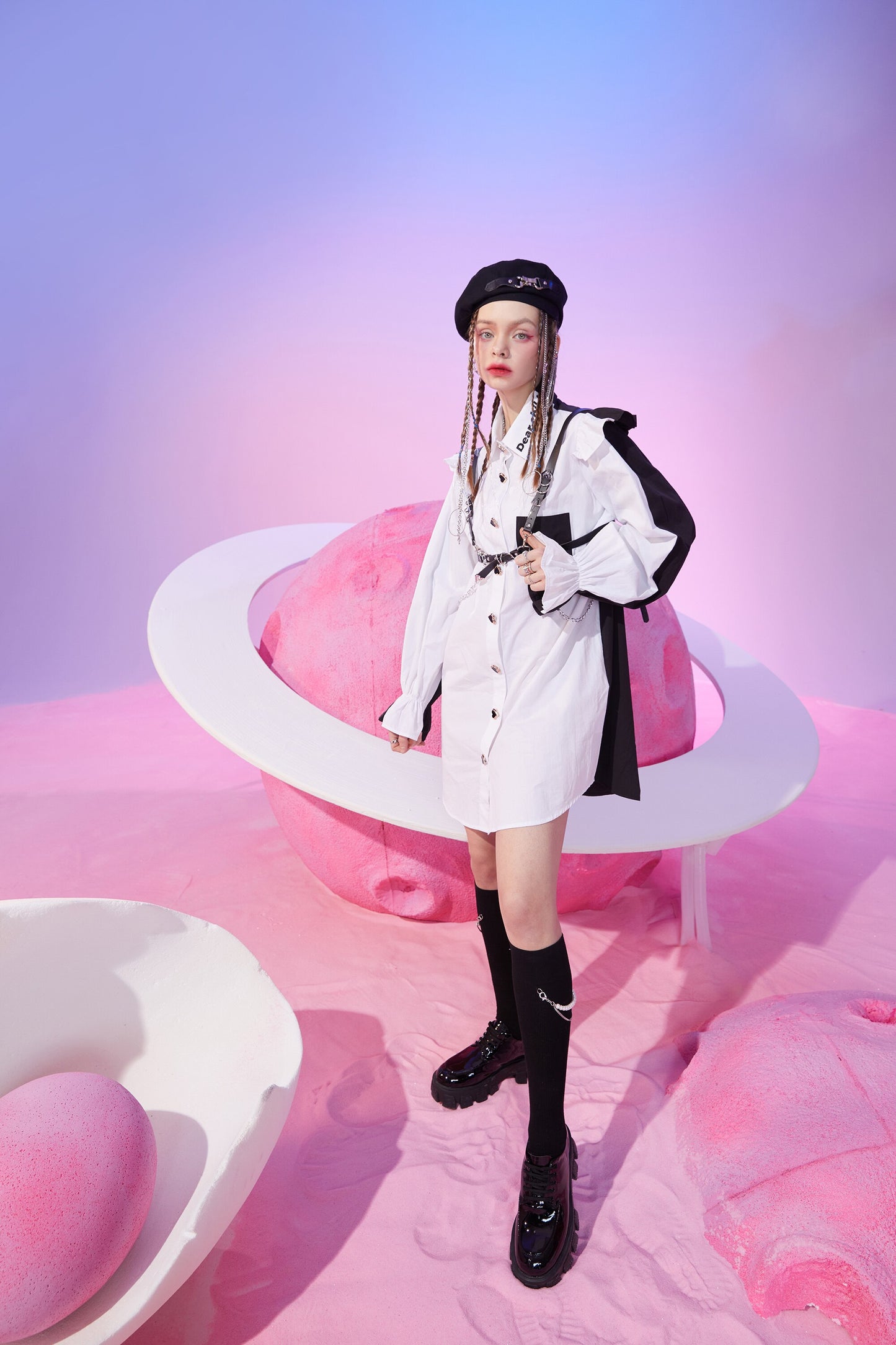 Harajuku Casual Shirt Dress