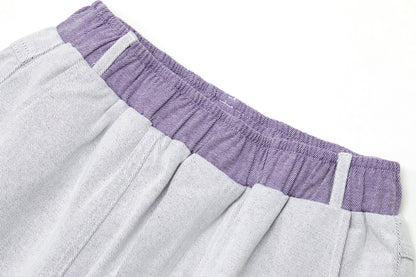 Solid High Waist Washed Casual Harem Jeans Women,Spring Pure Purple