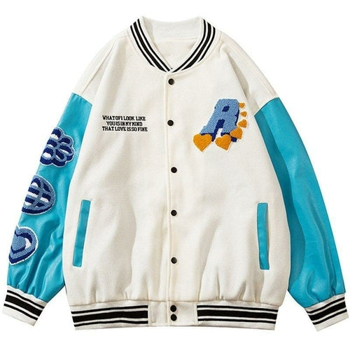 Furry Patchwork Oversized Bomber