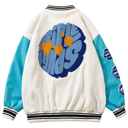 Furry Patchwork Oversized Bomber