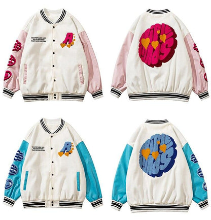Furry Patchwork Oversized Bomber