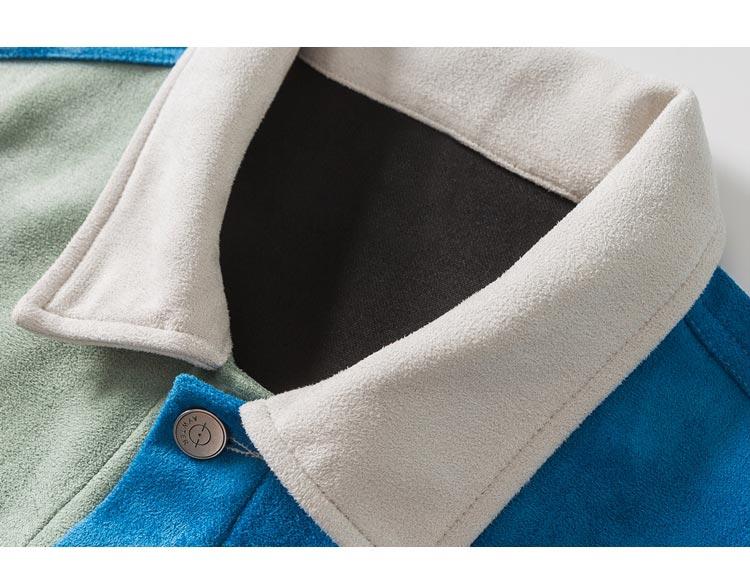 Jackets Retro Hit Color Patchwork Multi-Pocket Varsity Jacket Coat