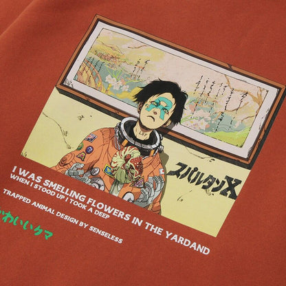 Hoodie Men Mutated Japanese Anime Boy Print Pullover Couple Plus