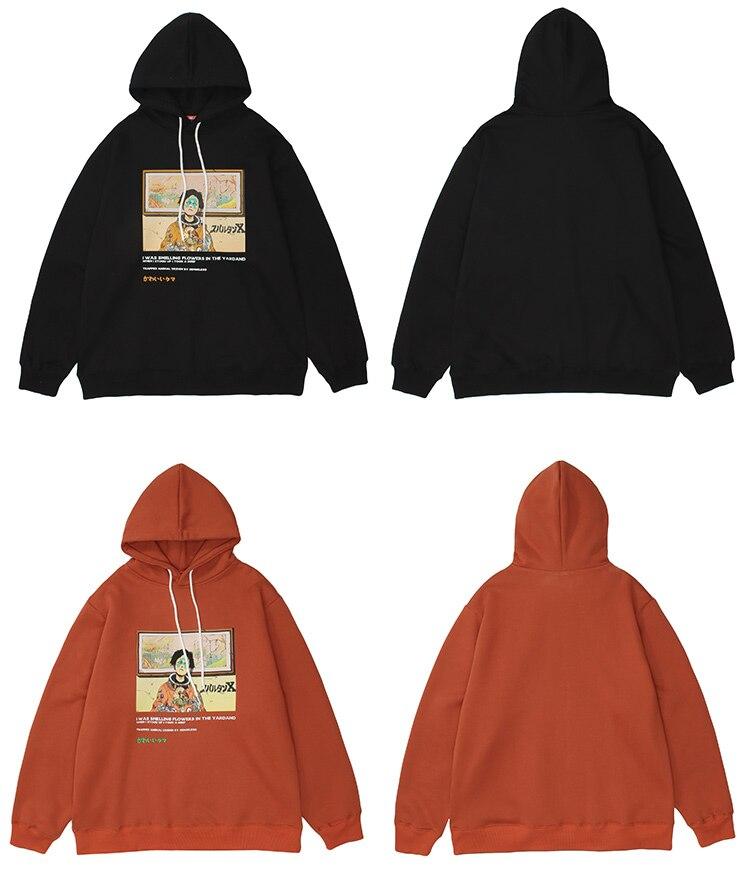 Hoodie Men Mutated Japanese Anime Boy Print Pullover Couple Plus