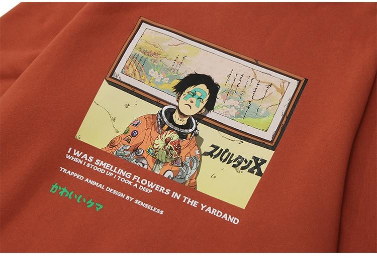 Hoodie Men Mutated Japanese Anime Boy Print Pullover Couple Plus