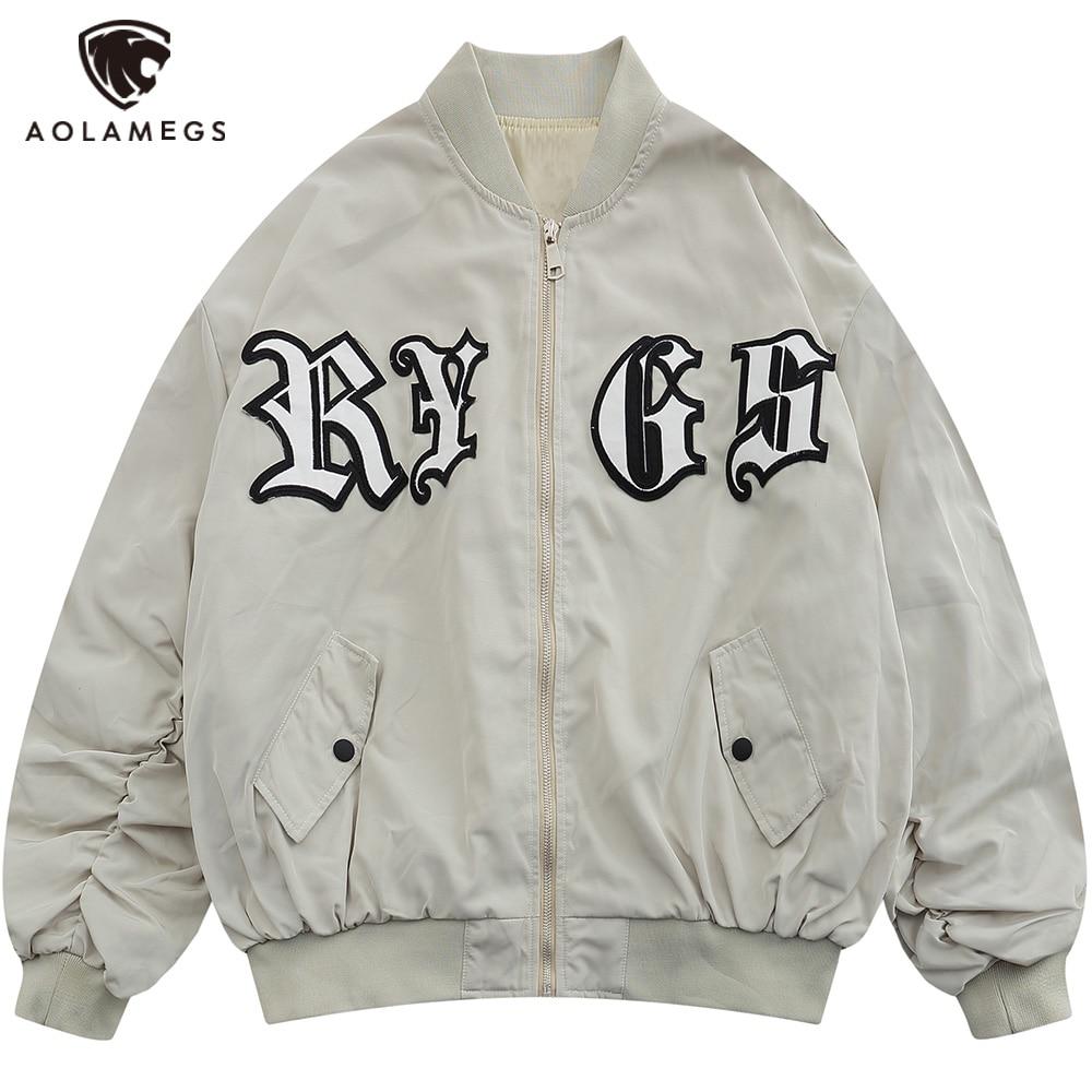 Punk Letter Patch Bomber Jacket