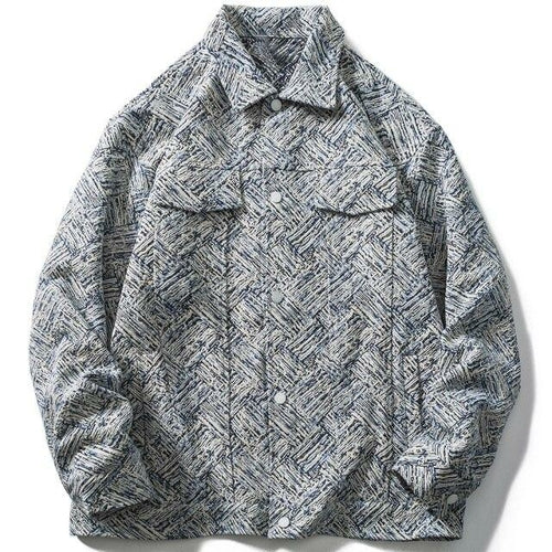 Jacket Men Harajuku Pattern Letter Patch Turn-down Collar Jackets Coat