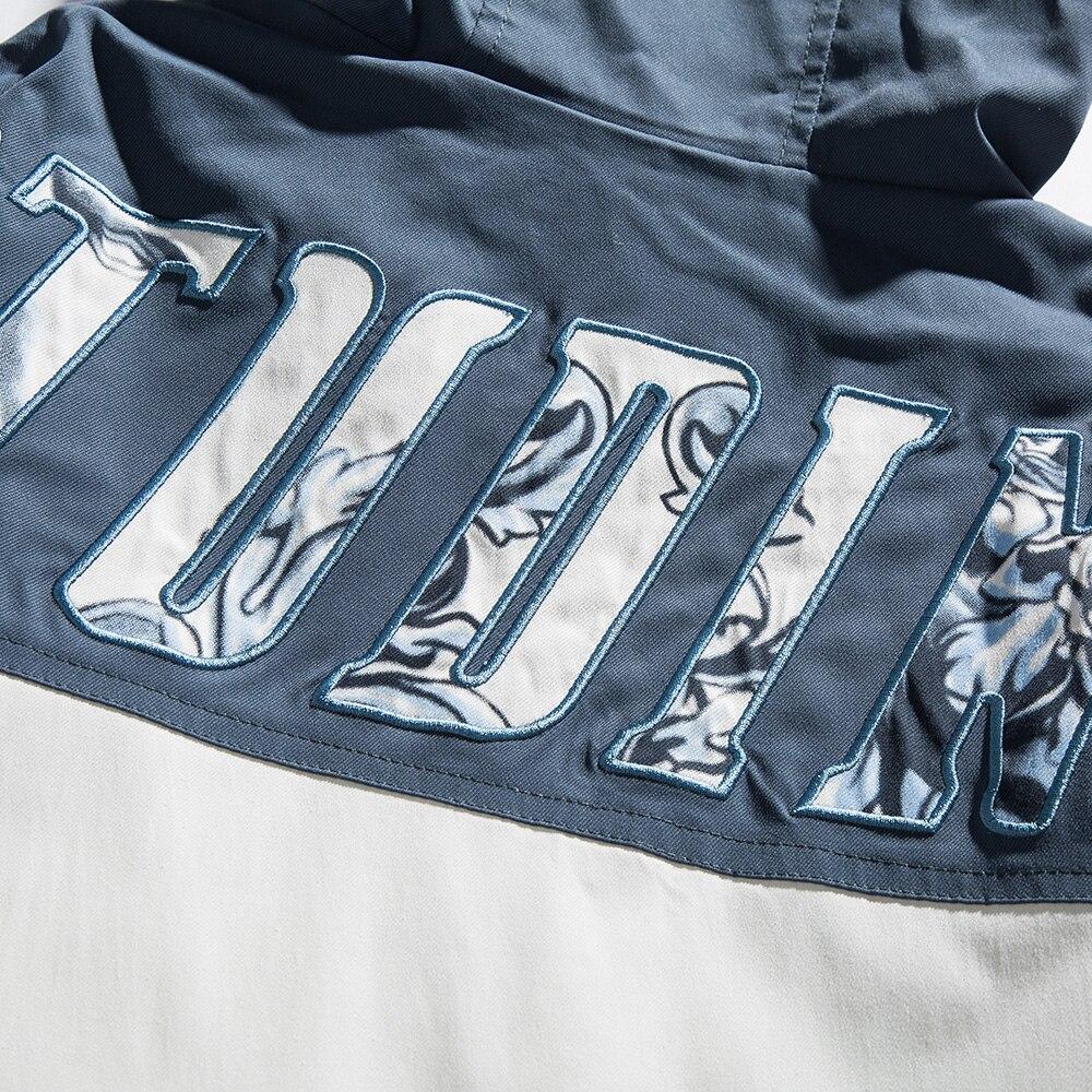 Color Block Zipper Hooded Windbreaker