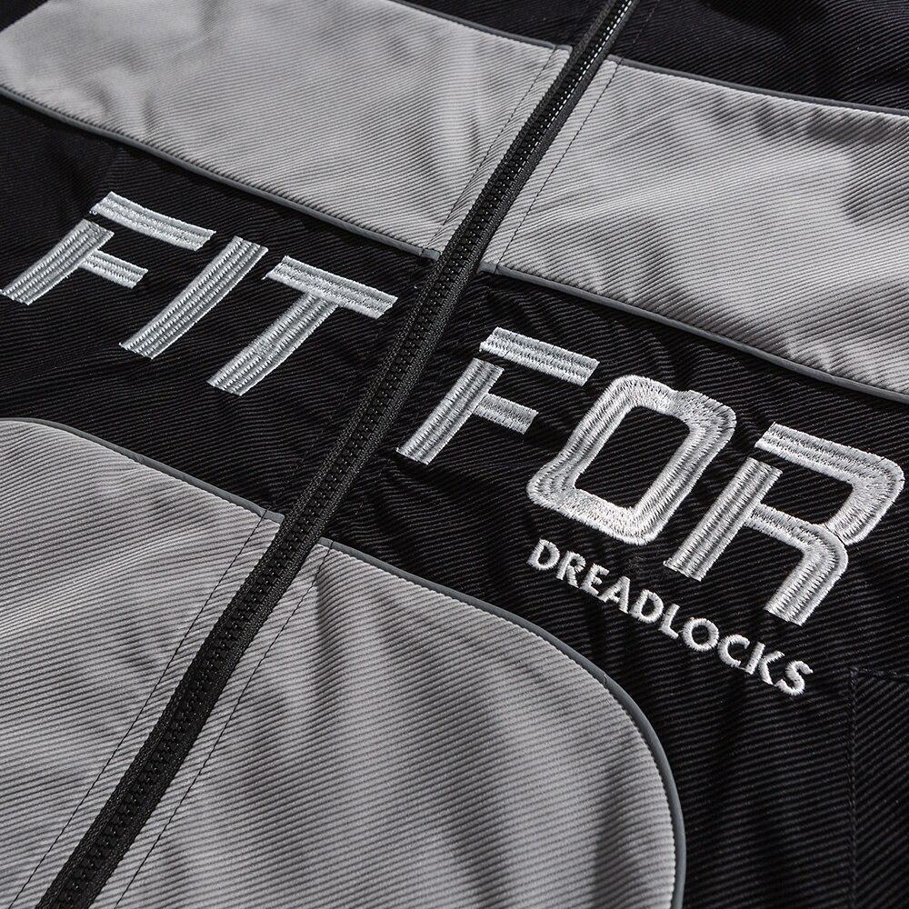 Jacket Men Reflective Strip Patchwork Letter Embroidery Zipper Coat