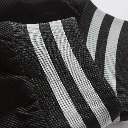 Jacket Men Reflective Strip Patchwork Letter Embroidery Zipper Coat