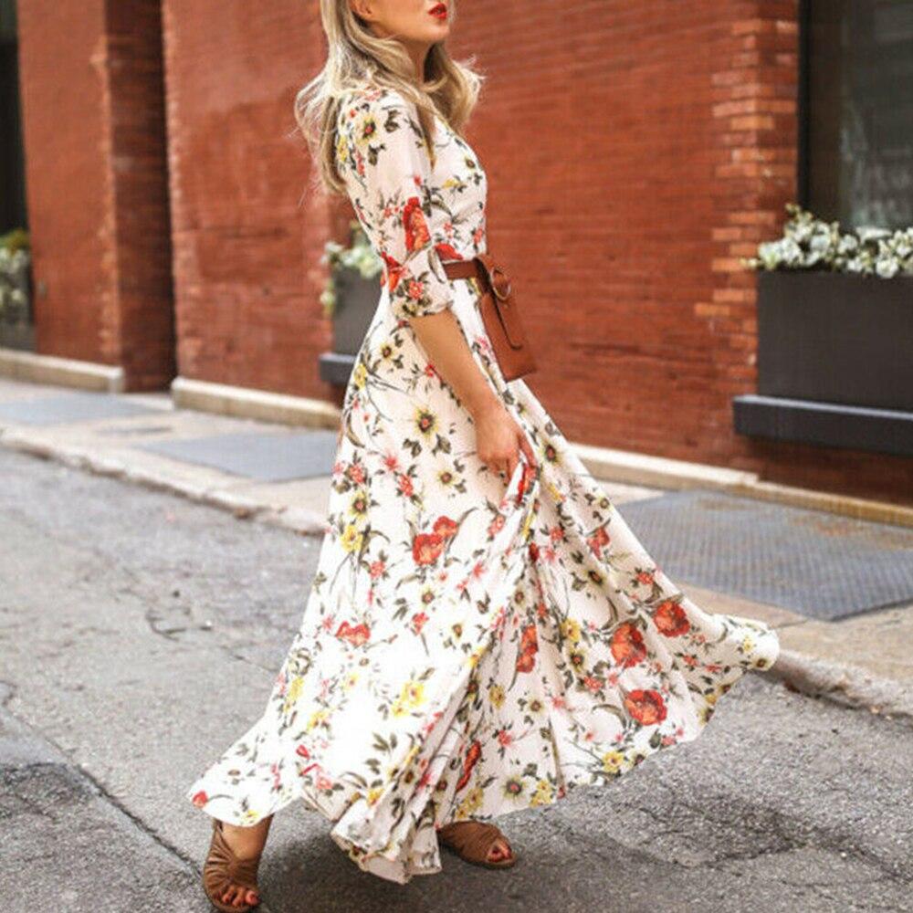 Boho Floral Long Maxi Dress