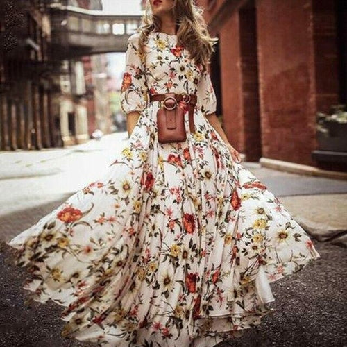 Boho Floral Long Maxi Dress