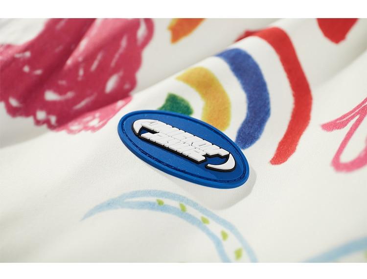 Jacket Men Colorful Graffiti Painting Print Zipper Coats Loose Casual