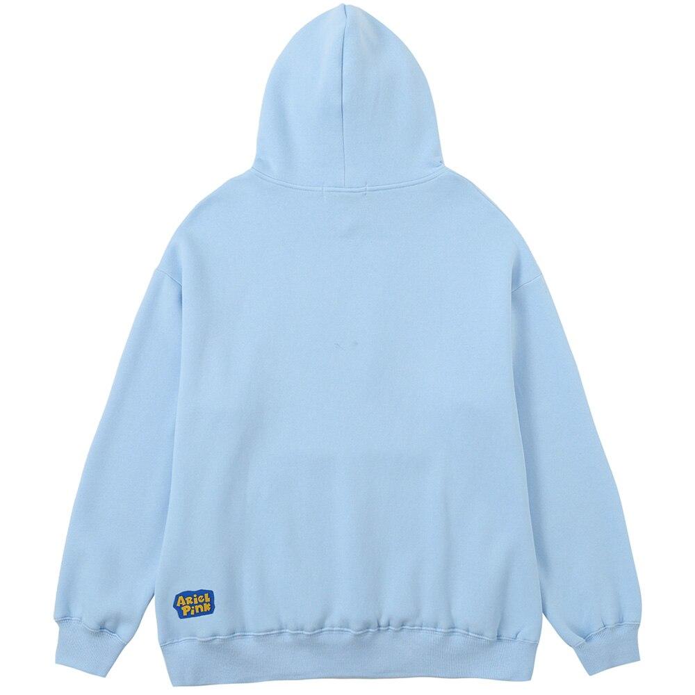 Hoodies Men Cartoon Comics Girl Letter Graffiti Fleece Pullovers
