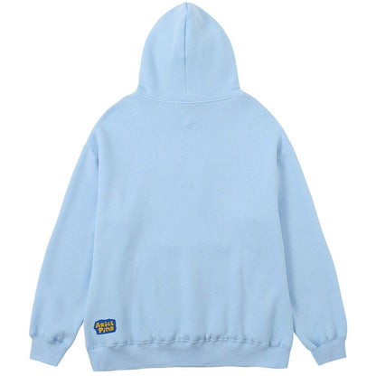 Hoodies Men Cartoon Comics Girl Letter Graffiti Fleece Pullovers