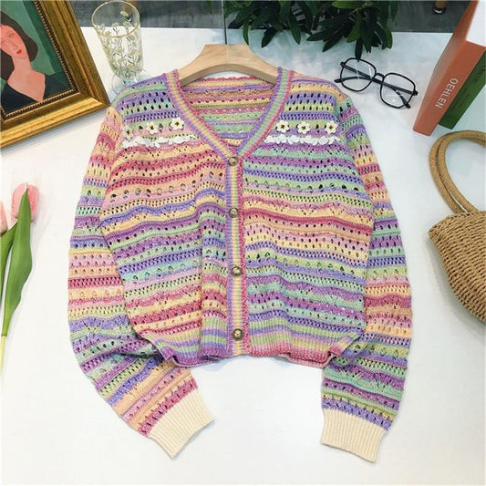 Summer Hollow  Rainbow  Knitted Sweater