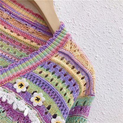 Summer Hollow  Rainbow  Knitted Sweater