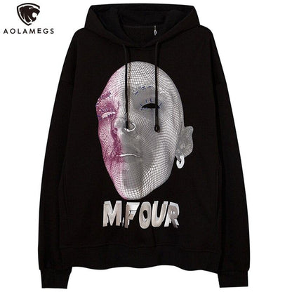 Hoodie Men Abstract Graphics Printed Fleece Pullovers Sweatshirt