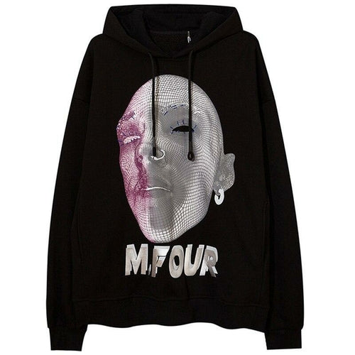 Hoodie Men Abstract Graphics Printed Fleece Pullovers Sweatshirt