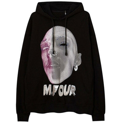 Hoodie Men Abstract Graphics Printed Fleece Pullovers Sweatshirt
